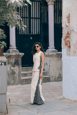 Raah Zipper Pants (White)