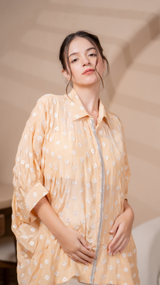 Goa Button-Down Shirt in Peach