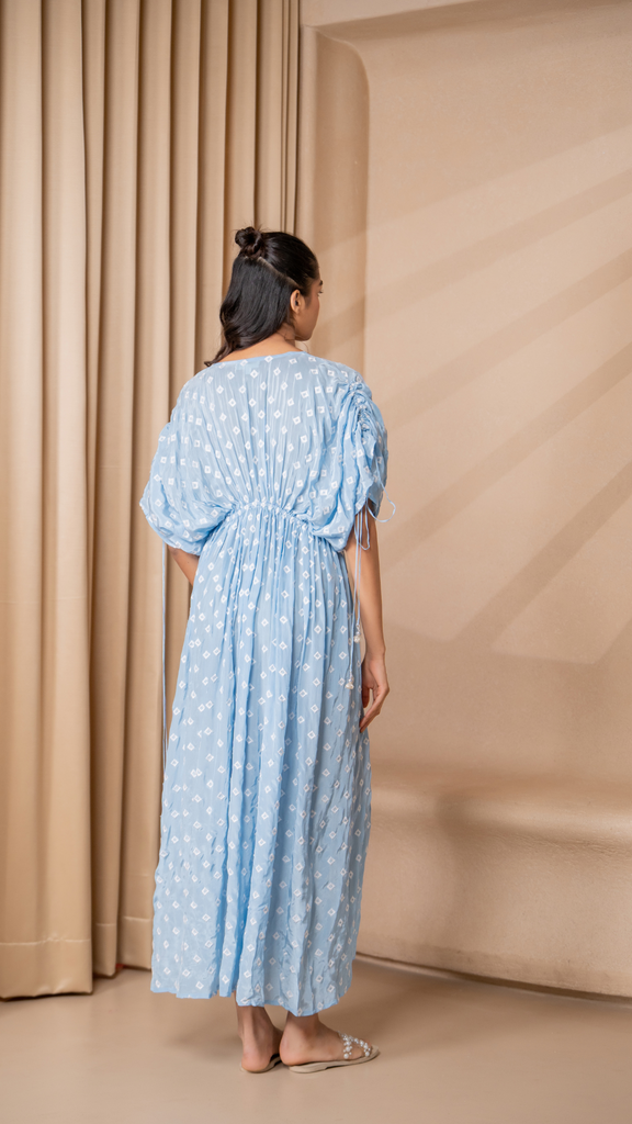 Goa Cape Dress in Blue MERAKHI Goa Cape Dress in Blue MERAKHI