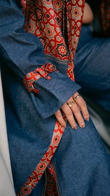 Colaba Trench Coat (Blue)