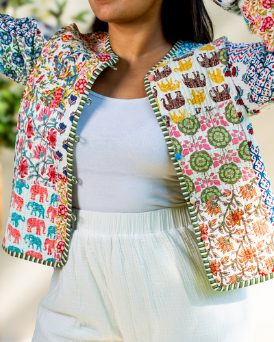 White Patchwork Jacket