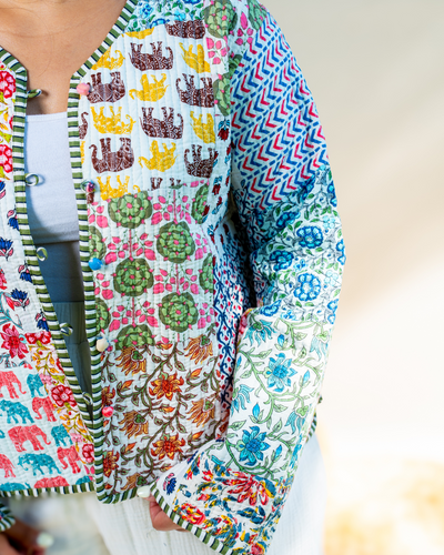 White Patchwork Jacket