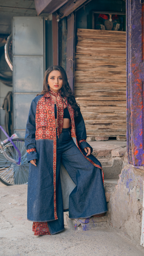 Colaba Trench Coat (Blue)