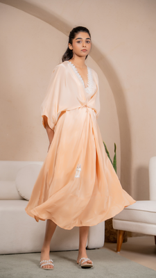 Mykonos Kimono Dress in Peach