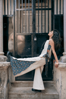 Raah Zipper Pants (White)