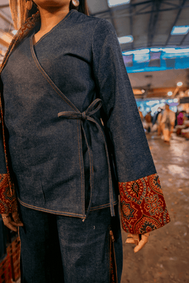 Leher Wrap Top (Blue)