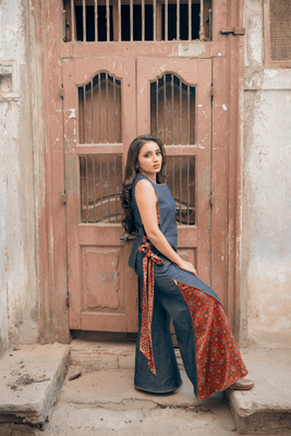 Raah Zipper Pants (Blue)