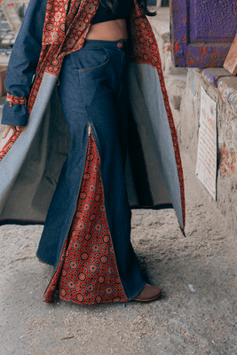 Raah Zipper Pants (Blue)