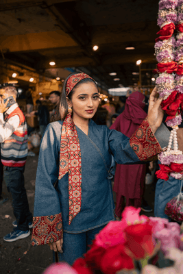 Leher Wrap Top (Blue)