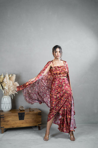 Aurora Red Cape Set
