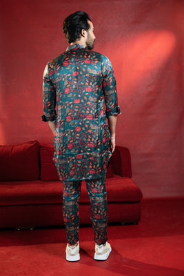 Aurora Teal Kurta Pant Set