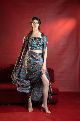 Aurora Teal Cape Set